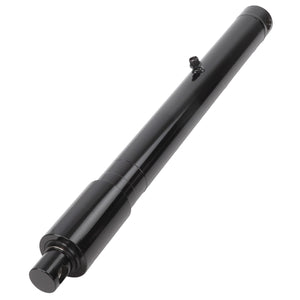 The AGCO | HYDRAULIC CYLINDER (Model: D45140002) features a black, polished surface with a protruding rod on one end. No additional product description information is available.