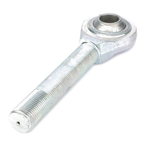 The AGCO Ball End Toggle, Top Link, Cat 3 - 3791537M1 is a metal rod end bearing featuring a threaded shank and spherical joint, perfect for use in mechanical applications to connect and support cylindrical rods. This component is particularly ideal for integration into Massey Ferguson models as part of hitch and linkage systems.