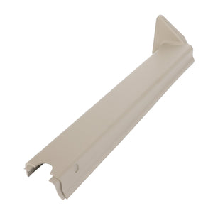 A beige plastic corner guard with a notched end, designed for protecting the edges of walls or furniture in spaces decorated with Fendt Models or Massey Ferguson Models memorabilia, branded as the AGCO | Envelope - 4353700M95.