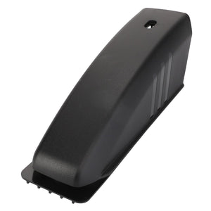 The AGCO Cover - Acp0296540 is a black rectangular plastic cover with ridged sides, designed to fit over electronic or mechanical components. No additional product description is available.