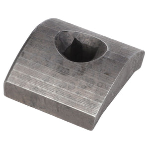 The AGCO | Claw - 112609W1, a metallic, rectangular, concave block manufactured by AGCO, has no information available regarding the central circular indentation.