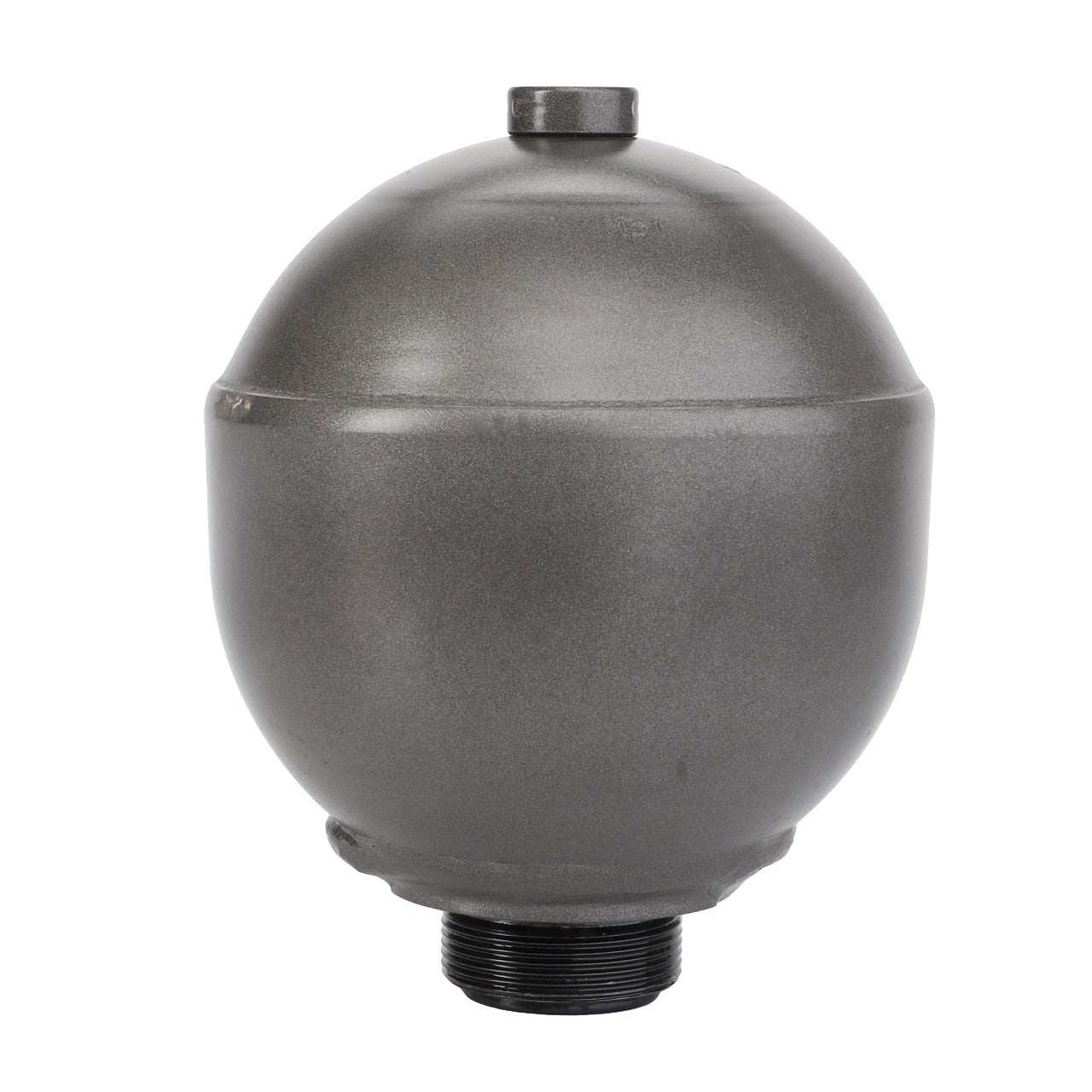 A cylindrical, metallic expansion tank with a threaded connection at the bottom, suitable for Valtra or Massey Ferguson equipment. This product is known as the AGCO | Accumulator - 3762457M91 from the AGCO brand.