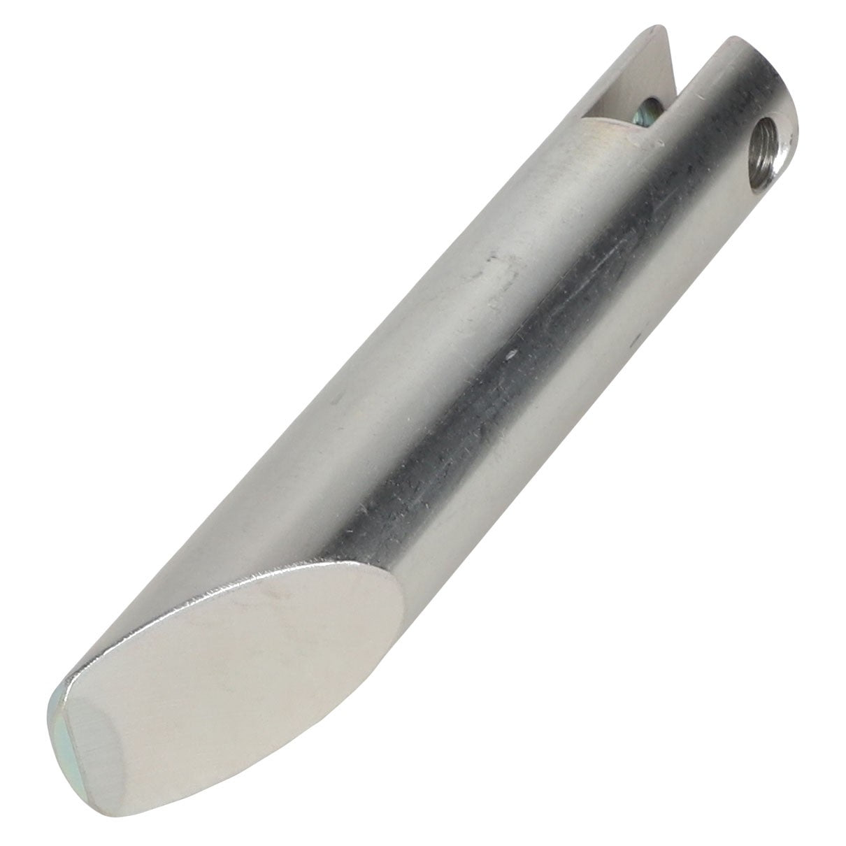 The AGCO | PIN - AL60009534 is a cylindrical metal component featuring one flattened end and a hole near the opposite rounded end. Unfortunately, no additional product description information is currently available.