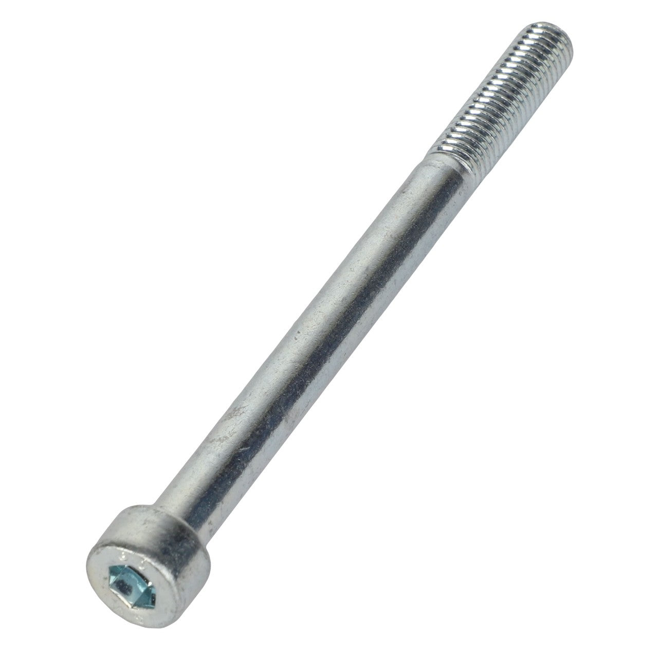 A close-up view of the AGCO | SCREW - ACP0426610, featuring a metallic hex socket screw with a partially threaded shaft and a cylindrical head, displayed against a plain white background. For any questions about this product or ordering details, please reach out to our support team.