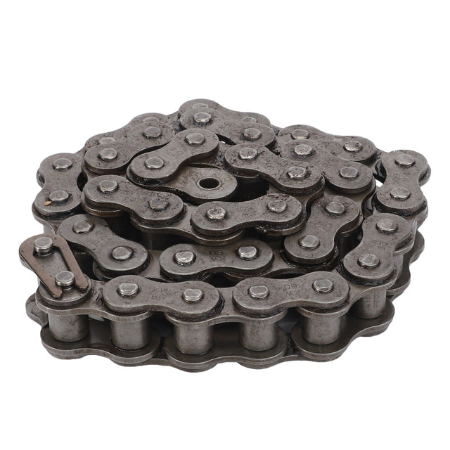 A coiled AGCO roller chain, specifically the Lely Storm Forager - Lm98039889, known for its optimal performance, is displayed on a white background.