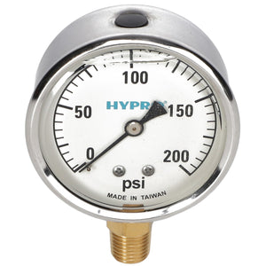 A round pressure gauge branded "AGCO" and identified as model AG426708, featuring a scale from 0 to 200 psi and a brass connector at the bottom. The gauge is marked "Made in Taiwan." No current product description information available.