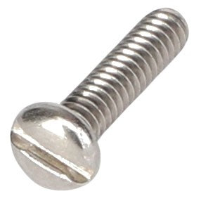 An AGCO PAN HEAD MACHINE SCREW (AG710181) featuring a precisely engineered slotted round head.