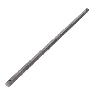 The AGCO Hex Shaft, Transmission Rotor Gear Box - Fel152148 is a long, straight metal rod with a hexagonal cross-section and a hole at each end, designed for peak efficiency.