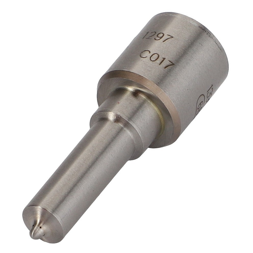 The AGCO Nozzle - F214202710220 is a precision metal fuel injector nozzle, featuring identifying numbers "1297" and "C017" engraved on its body. Currently, there is no additional product description available.