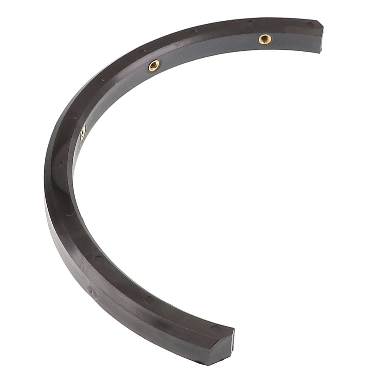 A curved, black plastic component with multiple evenly spaced holes, identified as the AGCO | Slider - Acw4964780 by brand AGCO, possibly part of a larger mechanical or industrial assembly. No current product description information is available for this item.