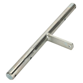 The AGCO Shaft (D28284232) is a metal rod-shaped tool featuring multiple holes and an attached perpendicular bracket for mounting, designed to be compatible with Massey Ferguson models.