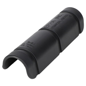 The AGCO Hose Protector - AG519861 is a black plastic sleeve with a cylindrical shape and an opening on one side, featuring embossed text indicating specifications. No current description information is available from the manufacturer.