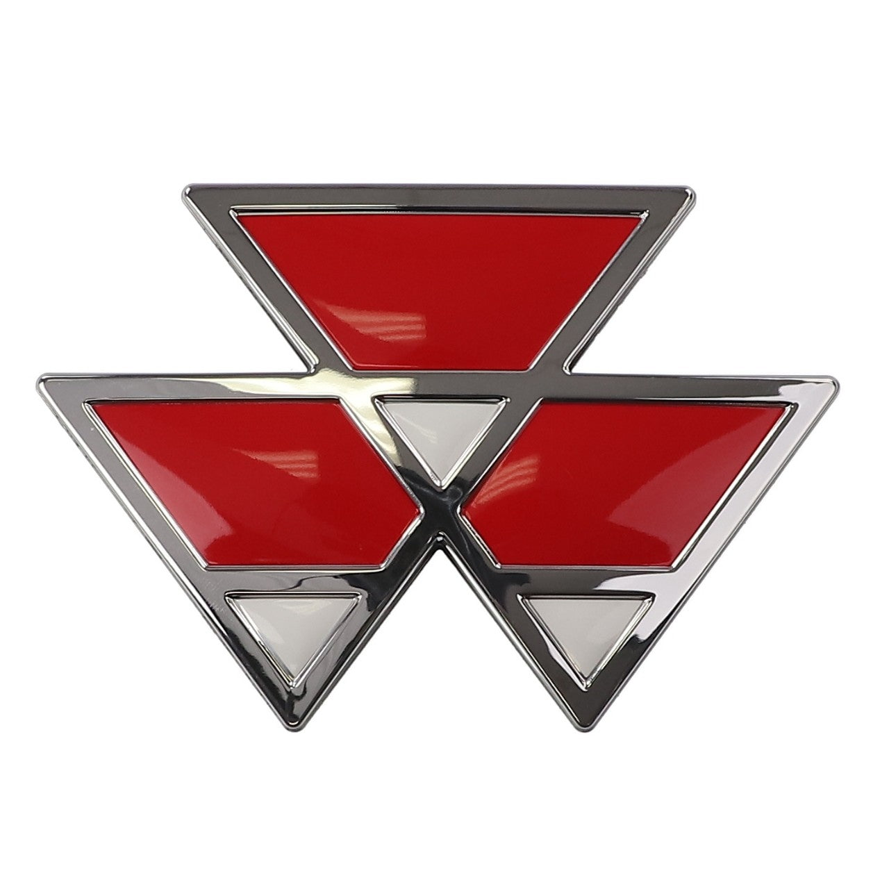 A red and silver geometric logo featuring three interconnected triangles, two pointing up and one pointing down. Product Name: AGCO | Emblem, Massey Ferguson - Acx2369800. Brand: AGCO. No current product description information available.