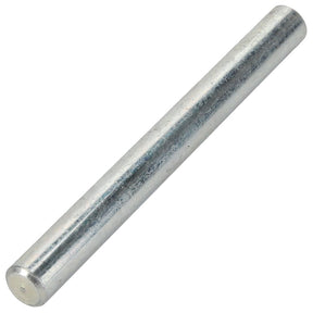 A sleek AGCO Hinge Pin - Acw1655130, featuring a cylindrical metal design with a smooth surface, lying horizontally on a pristine white background.