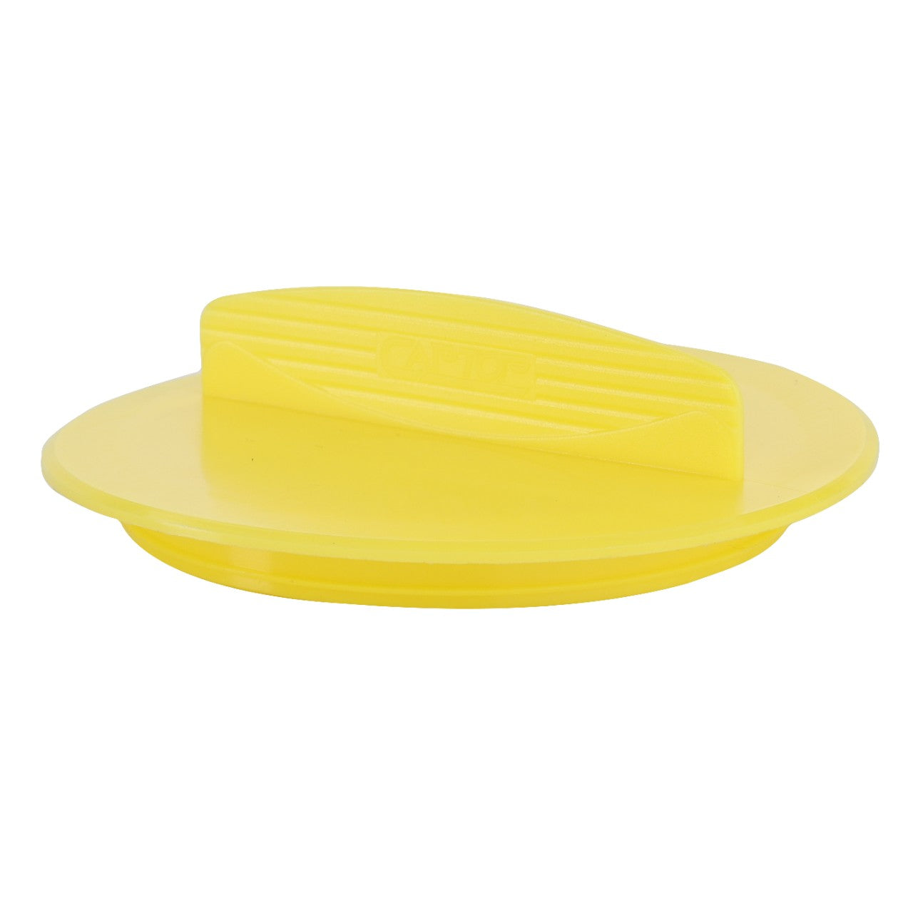 A round yellow plastic lid with a horizontal handle on top, known as the AGCO Cap - Acw7623940 from the brand AGCO.