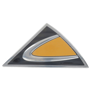 The AGCO | Challenger Decal - Acw2834560, produced by AGCO, features a triangular emblem with a silver border, a yellow section, and a stylized silver curve against a black background. No further product description information is available.