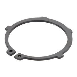 The AGCO | LOCK WASHER - F931870051120 is a metal snap ring with notches and holes, typically used to secure parts on a shaft or in a bore. No current product description information is available.