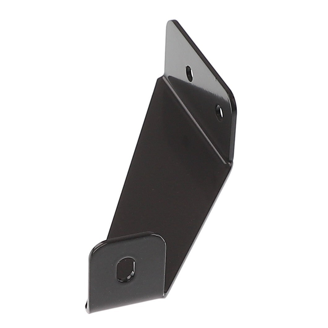 A black, wall-mountable metal bracket from AGCO, known as the Support - Acw9358050, featuring two mounting holes and a small cutout at the base.