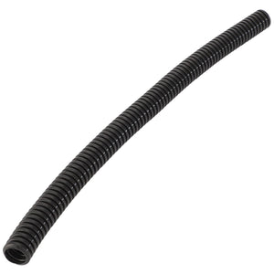 The AGCO | Hose - Acw3359320, a single flexible black corrugated tube with ridges along its length, is shown against a white background. No current product description information is available.