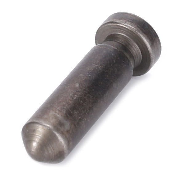 A cylindrical metal pin with a rounded tip and a flat, wider head, commonly known as the AGCO Plunger - 3798960M1, often found in Massey Ferguson tractor models.