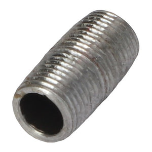 Close-up of an AGCO metal threaded cylinder with an open hollow center, identified as CLOSE NIPPLE - AG330995, resembling a pipe fitting or coupling. No current product description information is available.