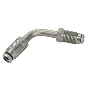 The AGCO Pipe - Acw0198970 from AGCO features one end bent at a 90-degree angle, with both ends threaded for secure connections, making it ideal for plumbing projects.