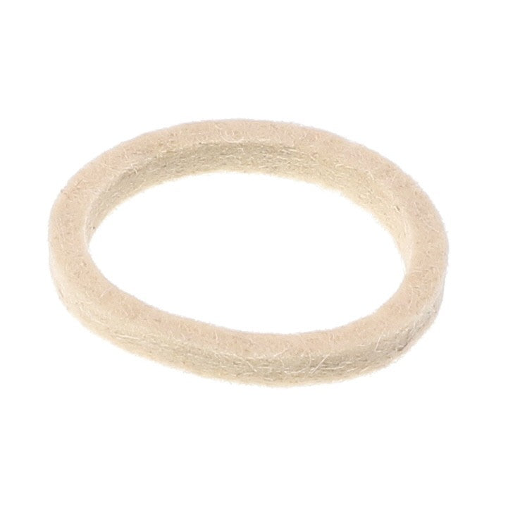 A beige, circular felt gasket. No current product description information is available for the AGCO Dust Seal - Acw1216890.