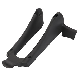 An AGCO black plastic automotive part with a U-shaped structure and mounting points, compatible with Massey Ferguson vehicles, specifically known as the Orifice - 931812150111.