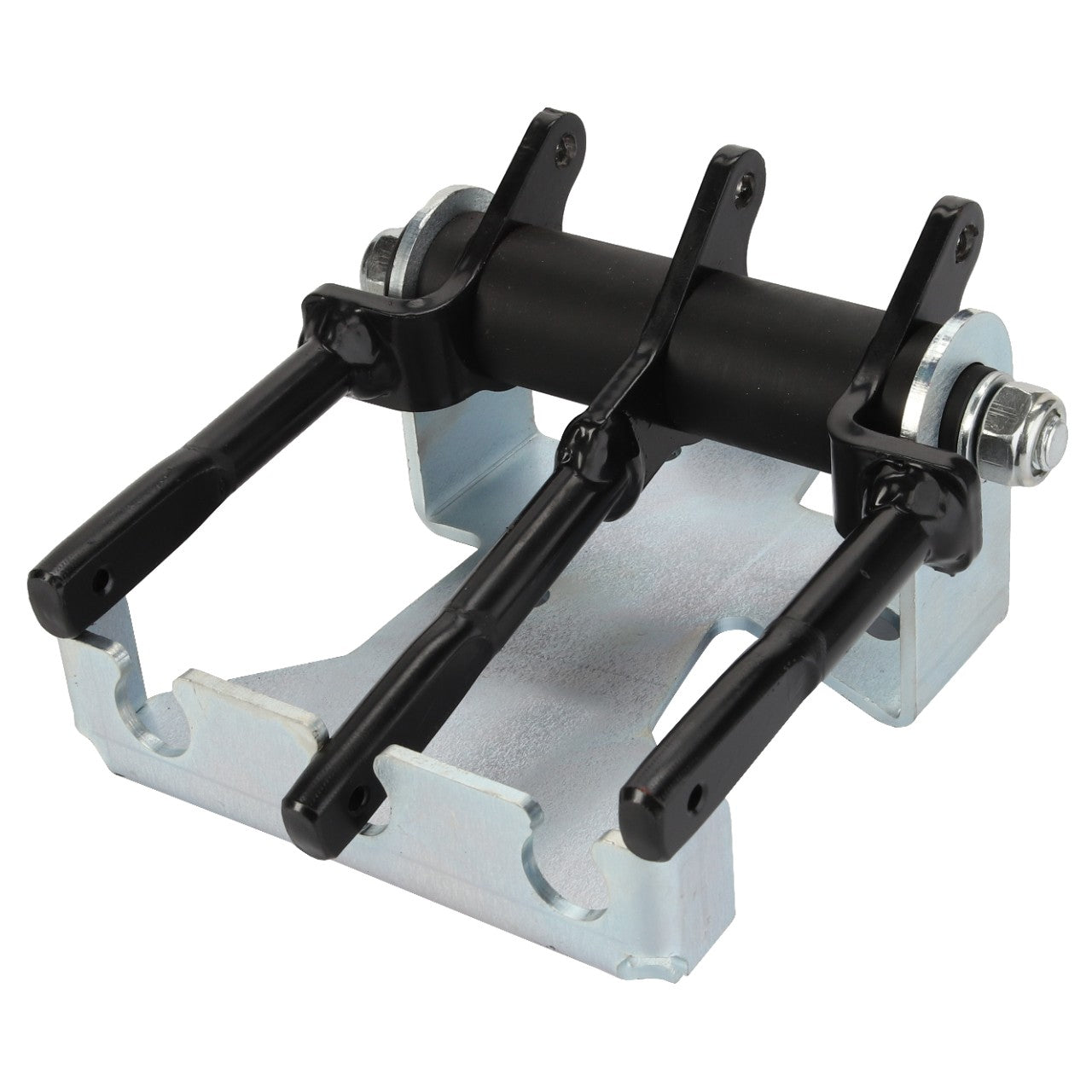 No current product description available, but the AGCO Lever Kit - Acp0336070 features a heavy-duty metal bracket with three black levers mounted onto it.