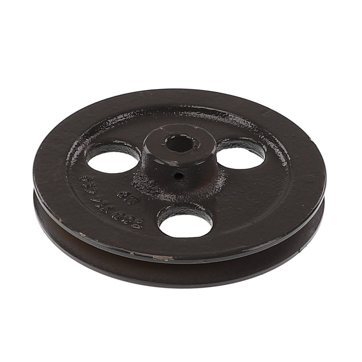 The AGCO Sheave - Acx2478470 is a black metal pulley with four circular holes and a central hub. No additional product description information is currently available.