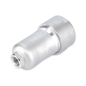 A Hydraulic Filter Spin On - 3792285M94 by AGCO, featuring a cylindrical body with threaded ends, is ideal for maintaining cleaner fuel in Massey Ferguson machinery.