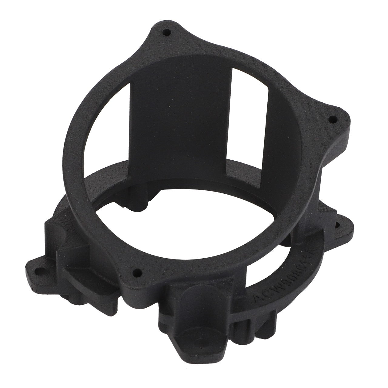 The AGCO Bracket - Acw9086110 is a black plastic mechanical part featuring a circular central section and multiple mounting points. Currently, no additional product description information is available for further details.