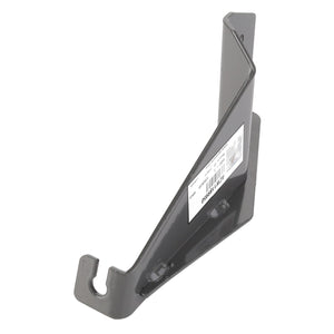 The AGCO Bracket - Acw1189950, a hook-shaped metal bracket featuring a barcode sticker on one side, is designed for versatile applications.