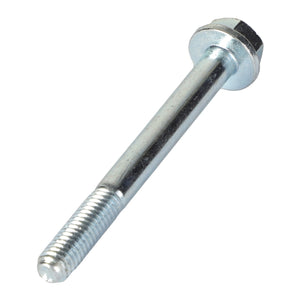 Currently, there is no description available for the AGCO Hexagon Flange Bolt - 3009191X1, featuring a metallic appearance with a threaded end and an unthreaded shank, viewed from a side angle on a white background.