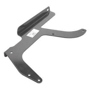 The AGCO Bracket - Acw2230650 is a meticulously designed durable metal bracket featuring multiple holes and a barcode sticker, perfect for mounting or support purposes.