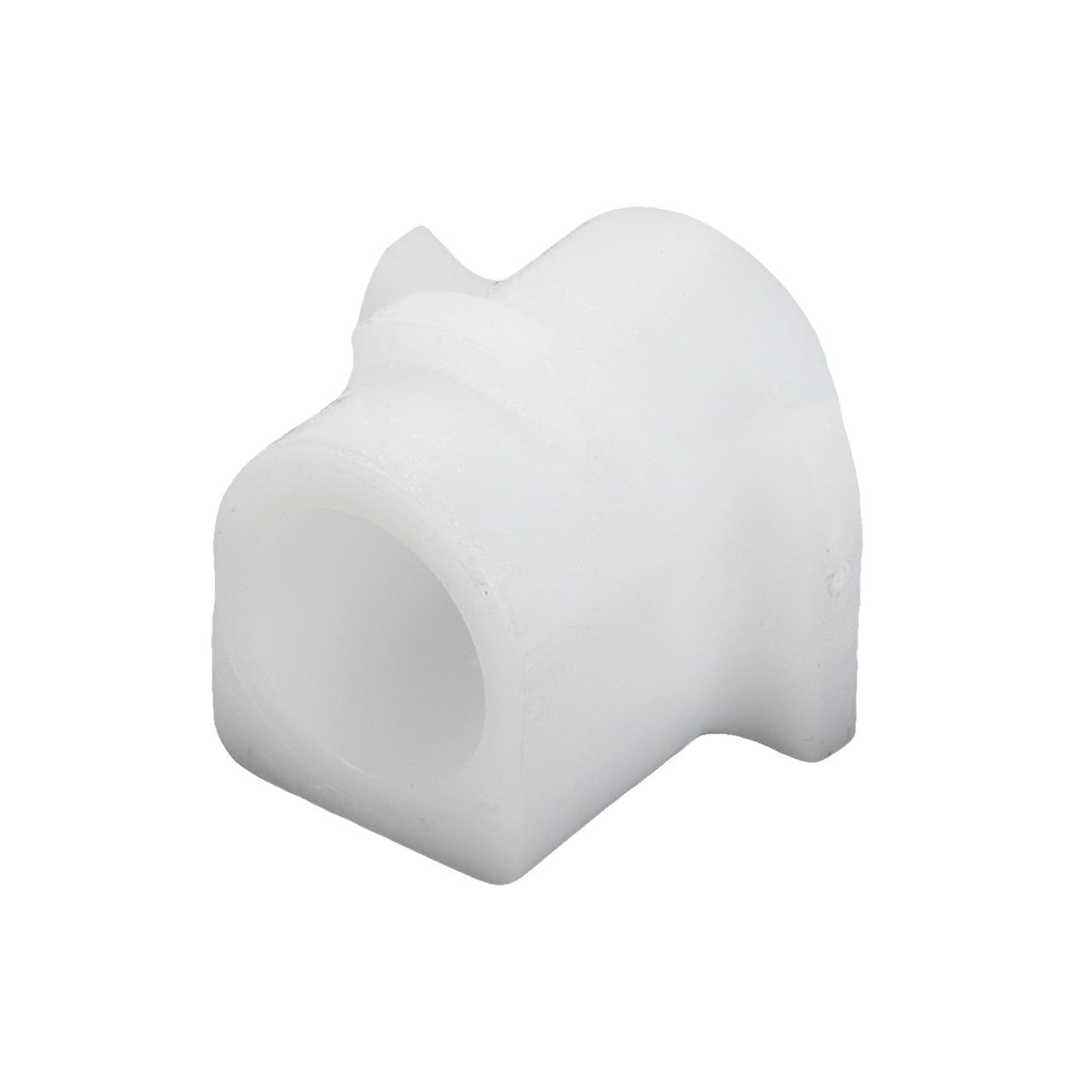 AGCO's Bush - F178500030460 is a white plastic pipe connector with a T-shaped design and a cylindrical opening, ideal for seamless integration into various plumbing systems.