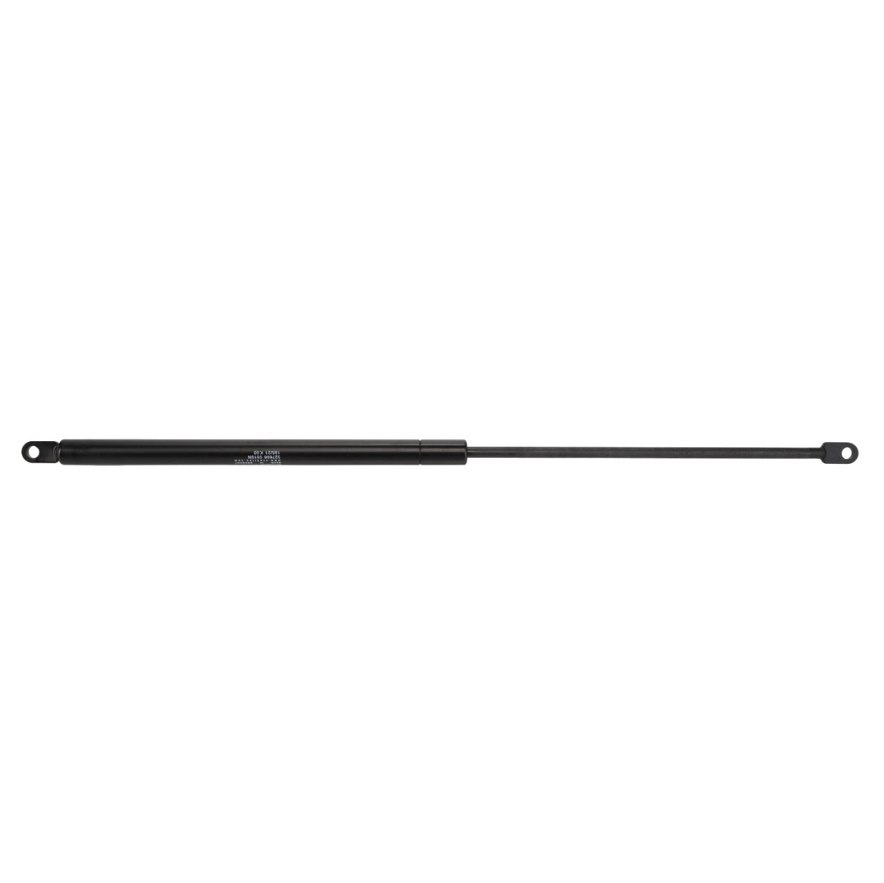 The AGCO Gas Strut - La320792350 is a black gas strut featuring a cylindrical body with a thin rod extending from one end and mounting holes at both ends. No current product description available.