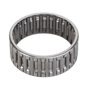 The AGCO Needle Roller Bearing - 3613762M1, featuring an open-end cylindrical design with numerous small cylindrical rollers encased in a metal ring, is ideal for use in Massey Ferguson models.