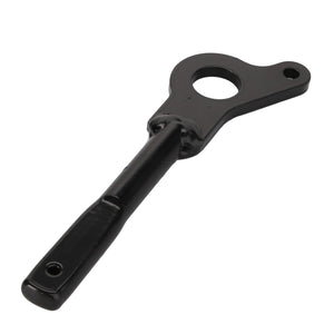 The product is the AGCO Lever - Acp0325530, a black metal lever featuring a large circular hole near the top and two smaller holes at the ends. No current product description is available.