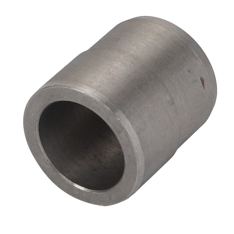 The AGCO BUSH - F718202010010 is a cylindrical metal sleeve or bushing featuring a smooth, hollow interior and a slightly polished exterior surface. At this time, additional product description information is not available.