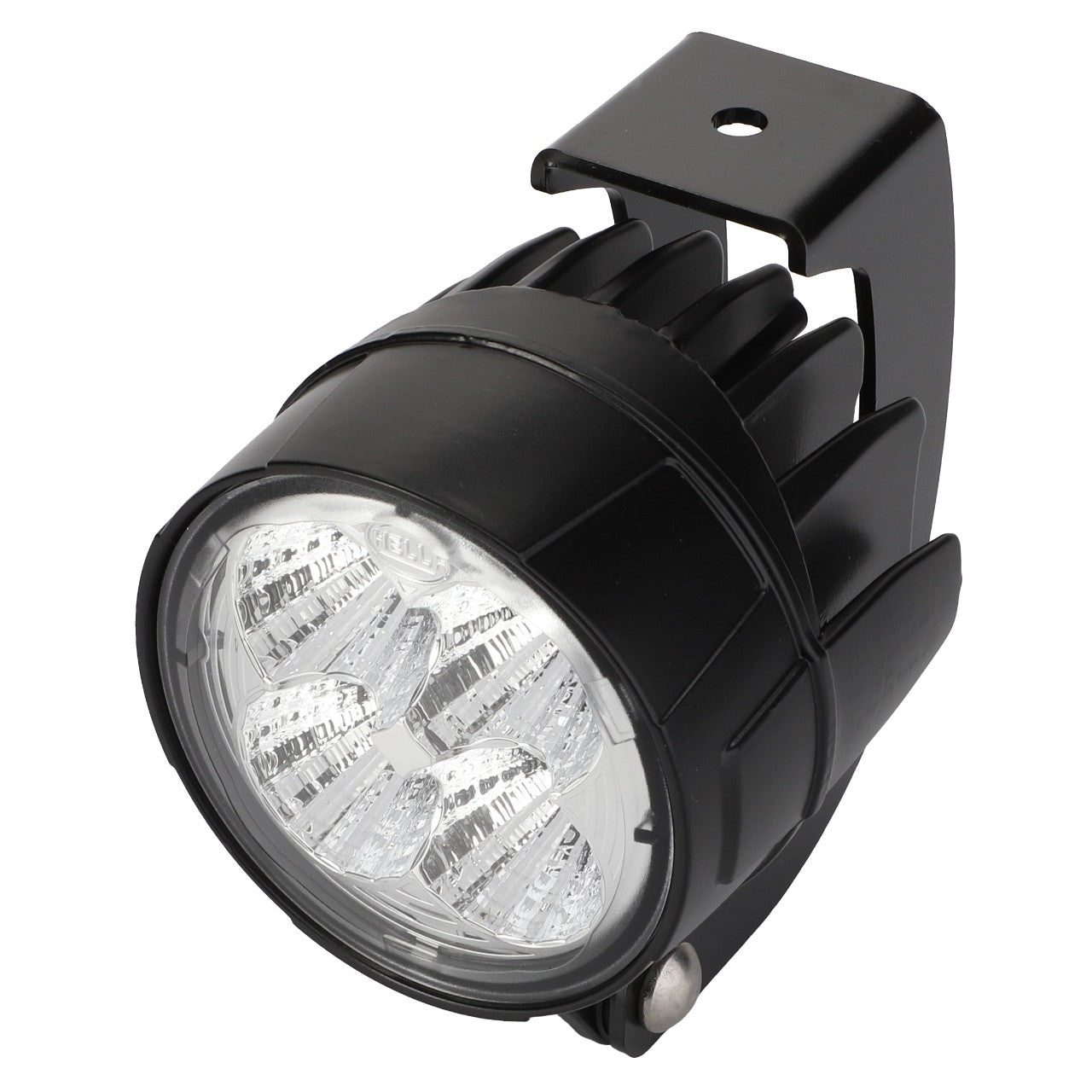 Product Description: The AGCO | Work Lamp - Acw377413A is a black LED work light featuring a sturdy mounting bracket and multiple LED bulbs housed within a clear, circular lens.