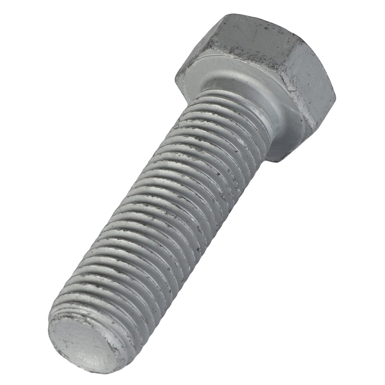 A close-up view of the AGCO Hexagonal Bolt - Acw1059340 showcases its silver metallic finish and threaded shaft, with the hexagonal head prominently visible at the top. The current product description information is not available.