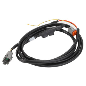 A coiled black electrical cable with connectors on both ends and a section of yellow and red wires protruding from the middle, branded as AGCO | Cable - Acp0352040. Current product description is not available.