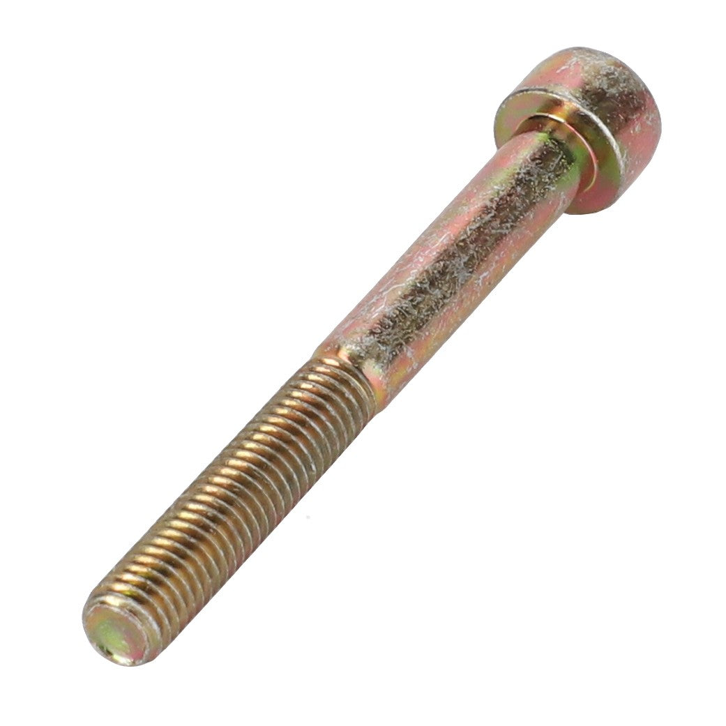 No current product description available. A close-up image of an AGCO Hex Cap Screw - La14358921, featuring a metallic Allen bolt with a threaded shaft and a hexagonal socket head.