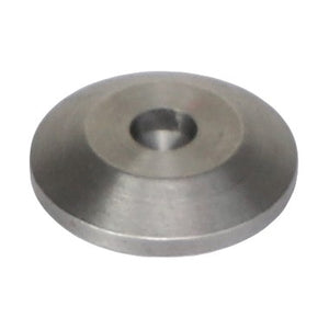 Circular metallic component featuring a conical top and a central hole, designed for versatile applications. Known as the AGCO | ORIFICE DISC - AG725658 from the renowned brand AGCO.