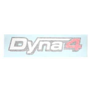 The image displays a decal featuring a bold "Dyna 4" logo, with "Dyna" in black and "4" in red, similar to the branding found on Massey Ferguson models. The product is identified as AGCO Decal - Acw3348280 by the brand AGCO.