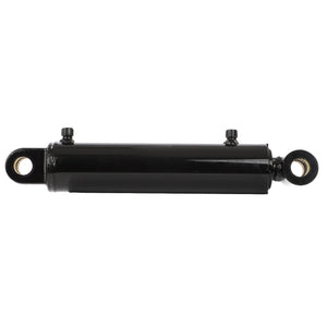 The AGCO | RAM - AL12706410, a black hydraulic cylinder, features two mounting holes at each end and two small ports on the top side. Further product description details are not currently available.