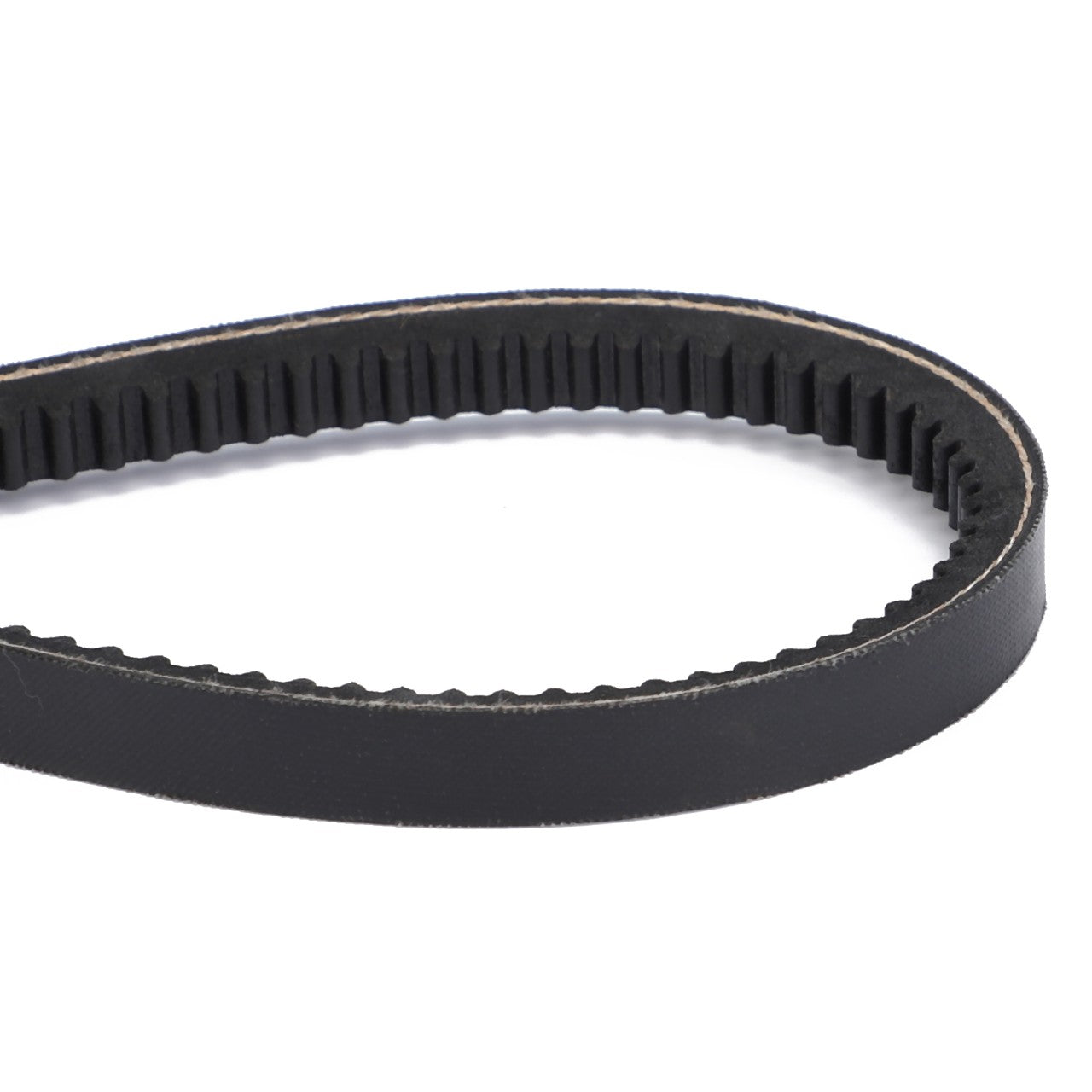 A close-up view of the AGCO V-Belt (Acp0139060), featuring a black rubber construction with inner teeth, forming an oval shape, designed for optimal performance and reducing noise and slippage.