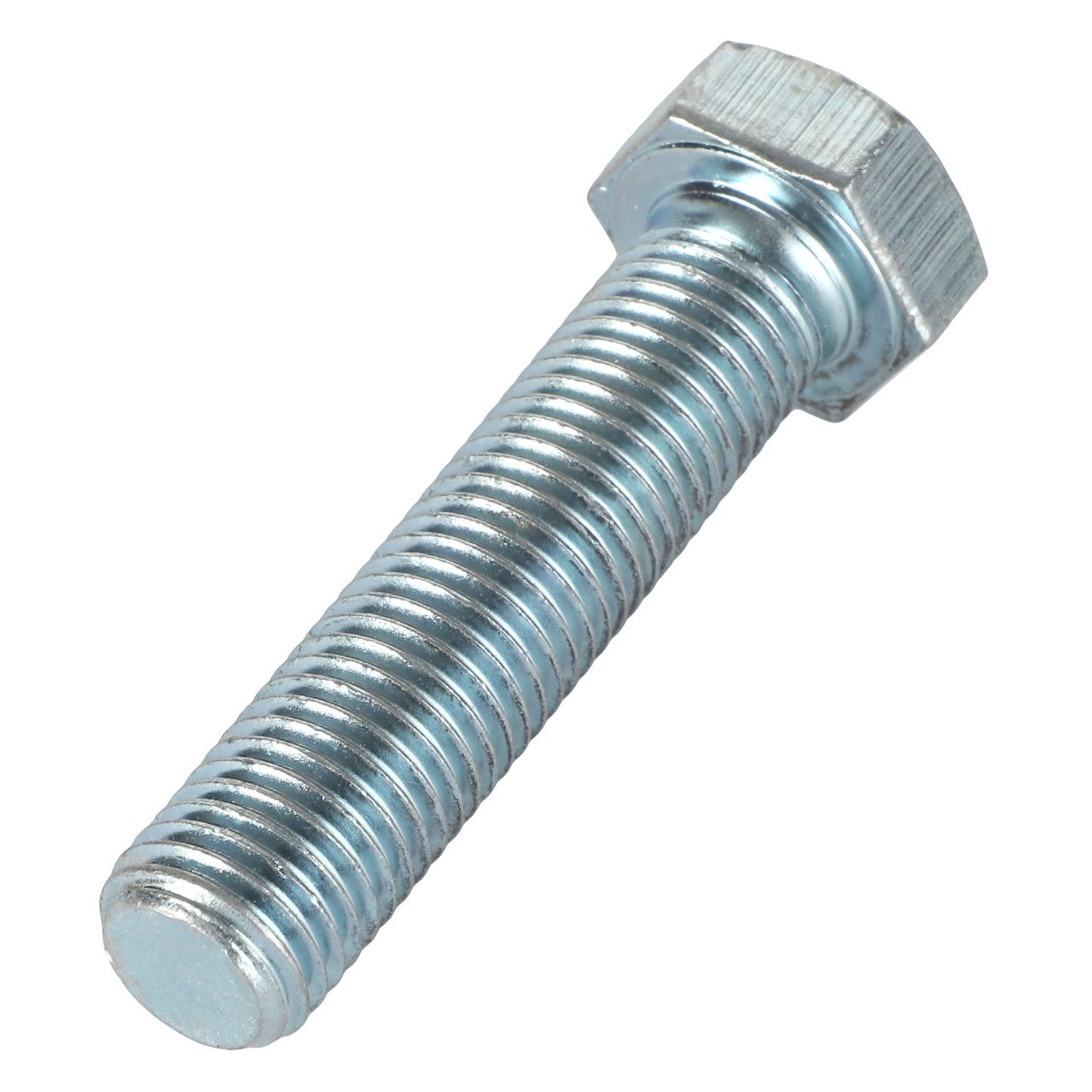 There is no available product description information for the AGCO | SCREW - AL5002157, a shiny metal hex bolt with a threaded shaft and a hexagonal head, positioned diagonally.