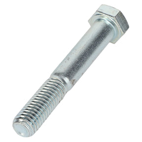 The AGCO Hexagonal Head Bolt (AG553212) from AGCO, featuring a sturdy metal design with a threaded end and an unthreaded shank portion, is pictured against a clean white background.